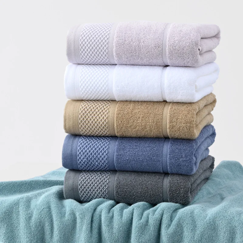 3pcs Bath Towel Soft and Absorbent Home Bathing Adult Face Towel 100% Cotton Plain Thickened Square Towel