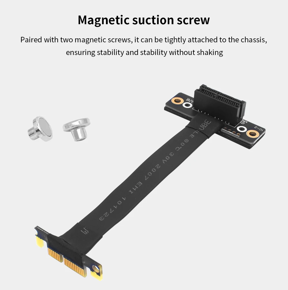 TISHRIC PCIE4.0 3,0 bis 1X/4X bis 4X Riser-Kabel PCIE X1 X4 Verlängerungskabel Dual 90 Grad rechtwinkliger Adapter Hochgeschwindigkeits-Extender – Detail 18