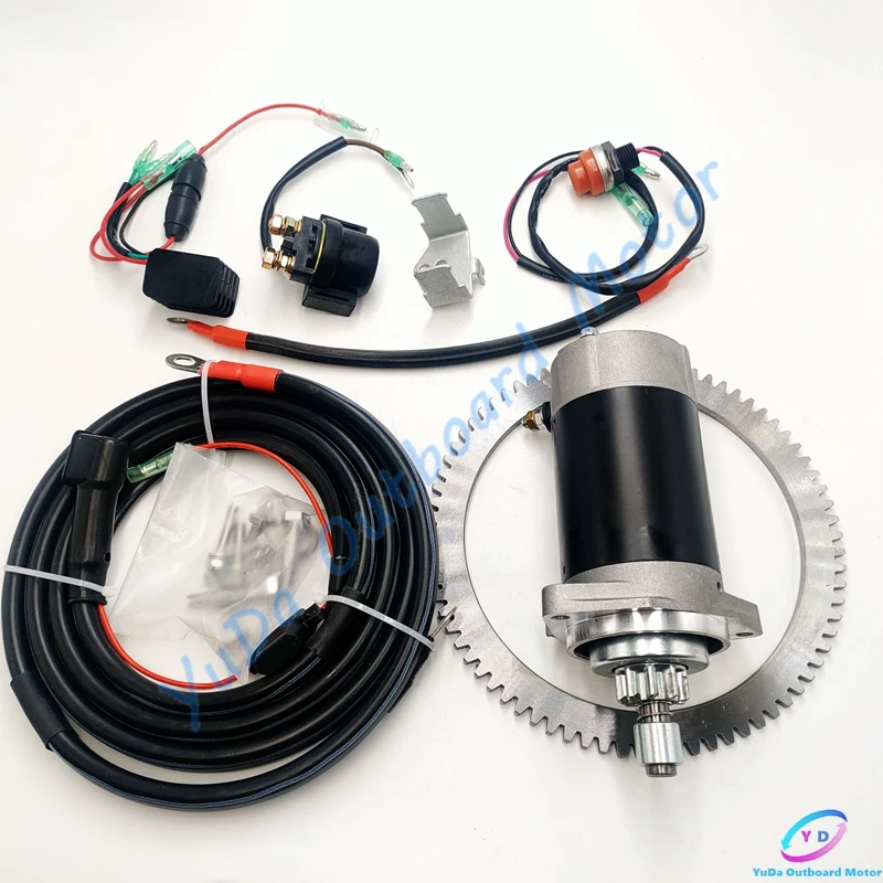 Electric Start Kit For Suzuki Tohatsu Mercury Outboard Parts Starter Motor Set Electrical Start Conversion Kit