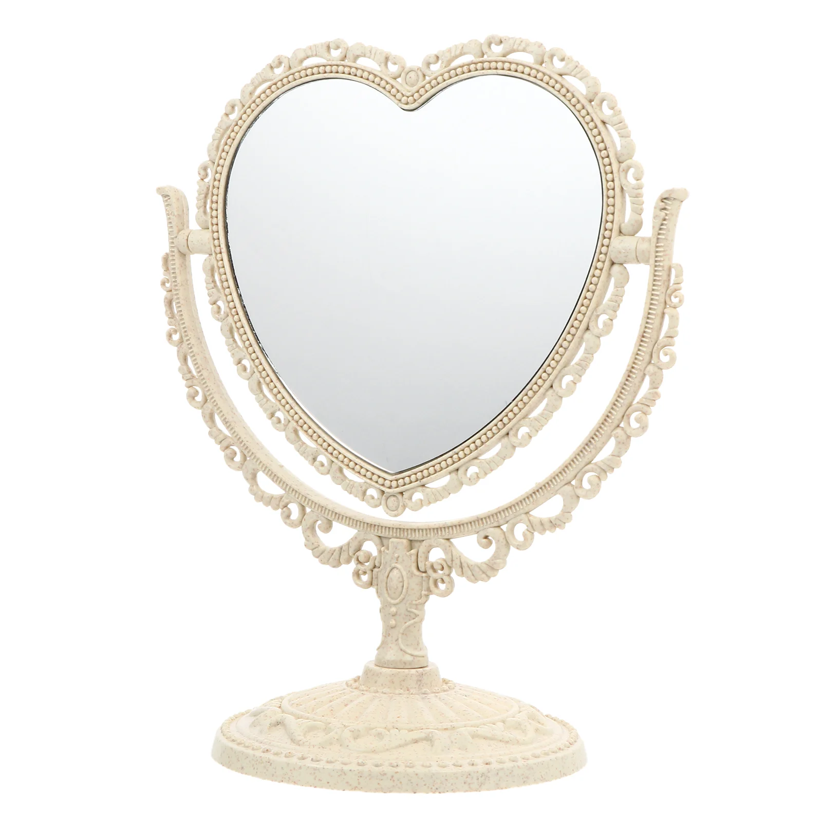 

Retro Vanity Mirror Dresser Vintage Tabletop Elegant Desktop Swivel Makeup Small