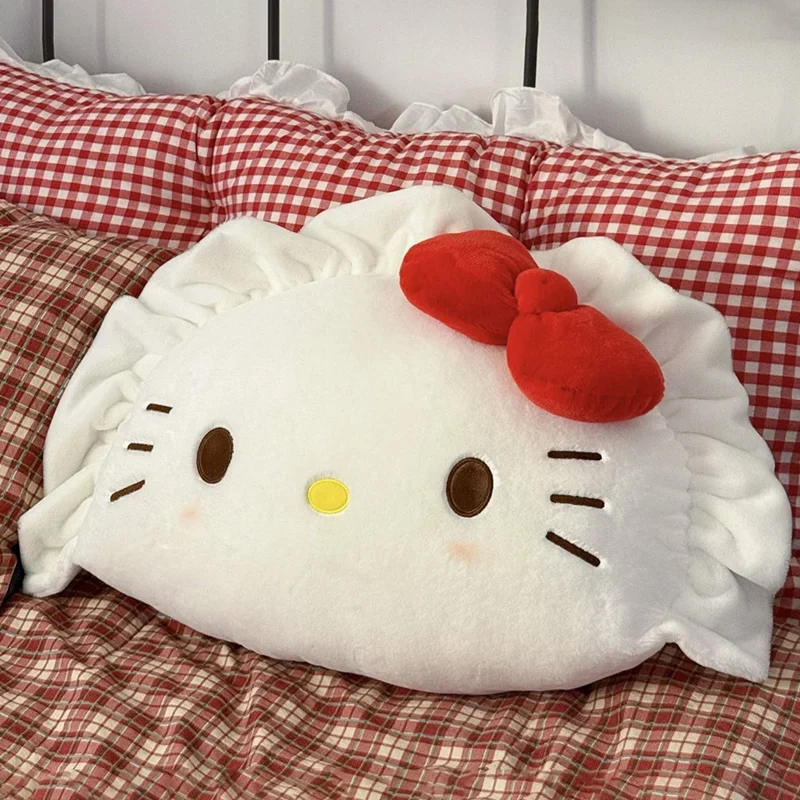 Kawaii Hello Kitty Plush Throw Pillow Dumplings Shape toy Car Lumbar Cushion Sofa Cushion Bed Room Student Dormitory Decor Gifts