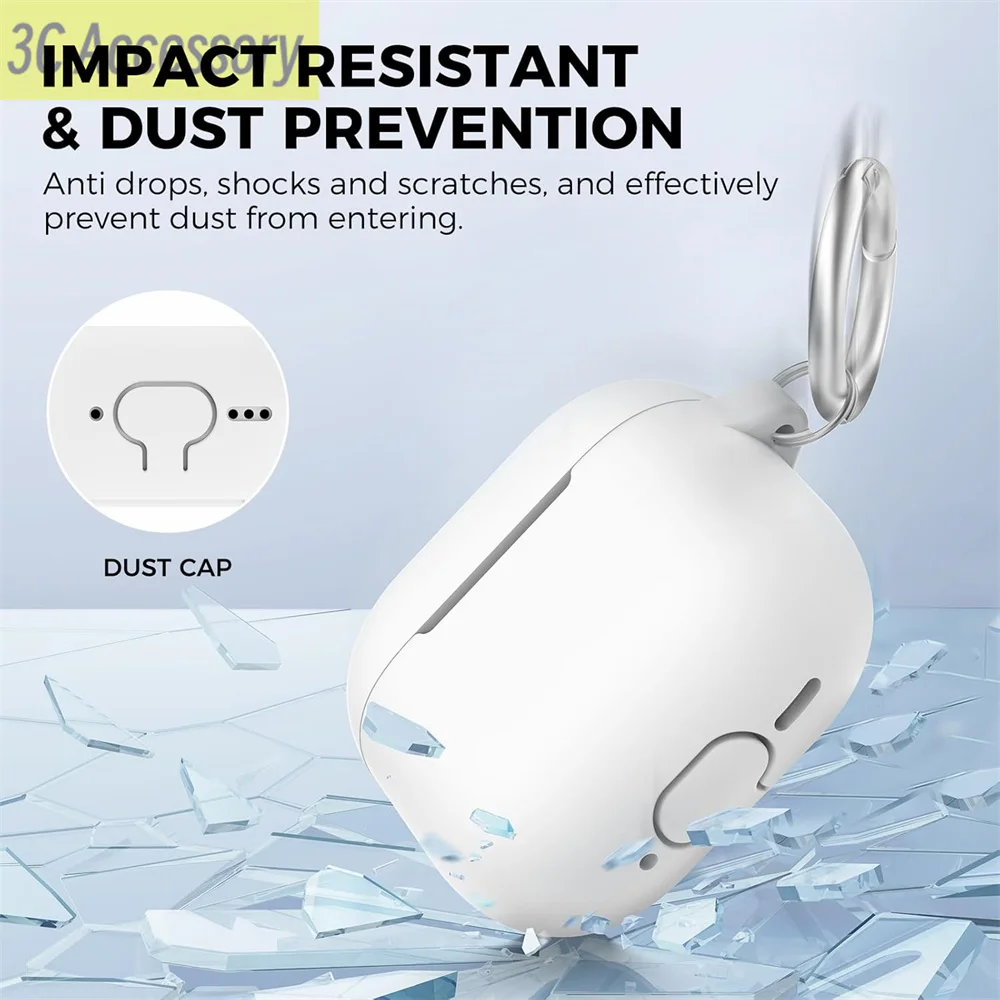 【3 en 1】Nuevo para Airpods 4ta generación funda de silicona suave para auriculares funda de silicona líquida de color sólido para auriculares Apple Air Pods 4