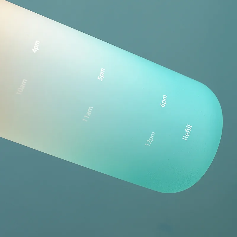 1 Liter  with Lid Frosted small Mouth Sports  Drinking Bottle with Time Marker