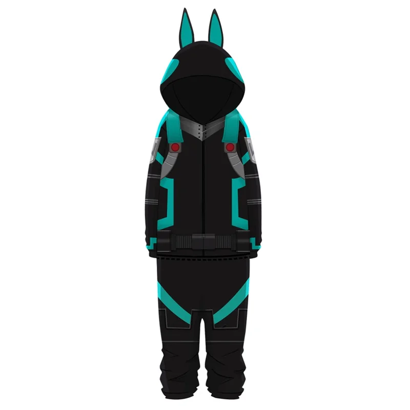 New ❤2025 My Hero Academia Izuku Midoriya Cosplay Costume Sleepwear Boys Hoodie Pants Pajamas Jumpsuit Outfit Halloween Su ☆ ☆ ☆