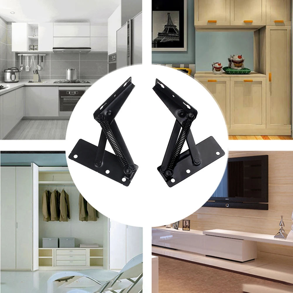2개 실용적인 도어 힌지 캐비닛 도어 소파 침대 지지 댐퍼 버퍼 실용적인 스프링 힌지 홈 액세서리