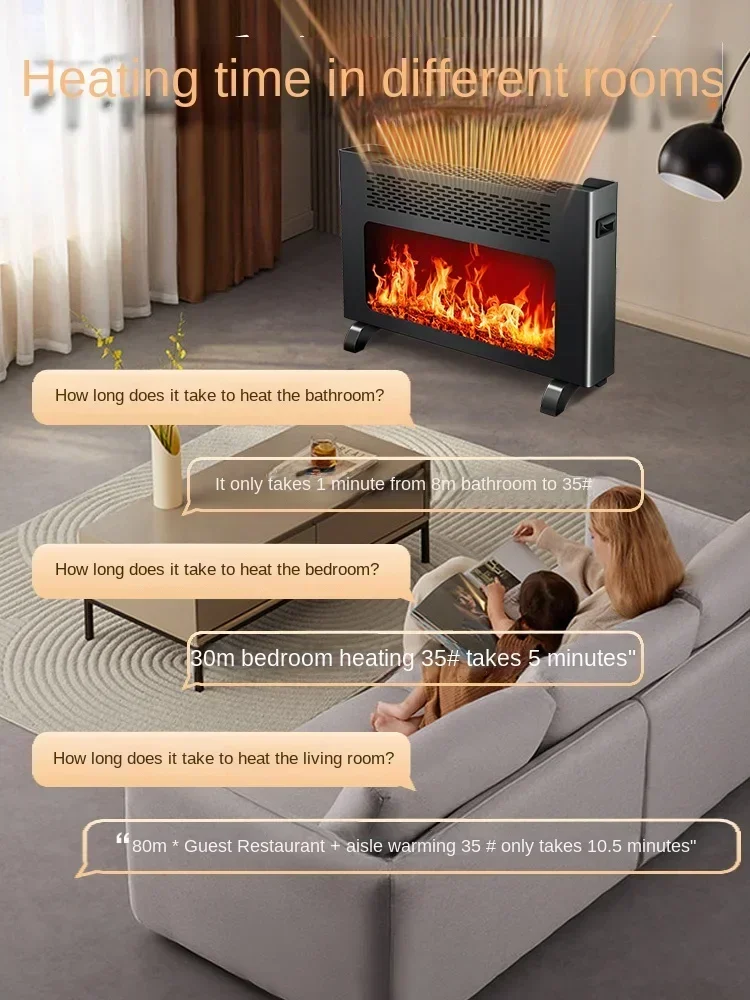 220V Camel Electric Fireplace Heater: Graphene Indoor Heater for Whole House Heating A