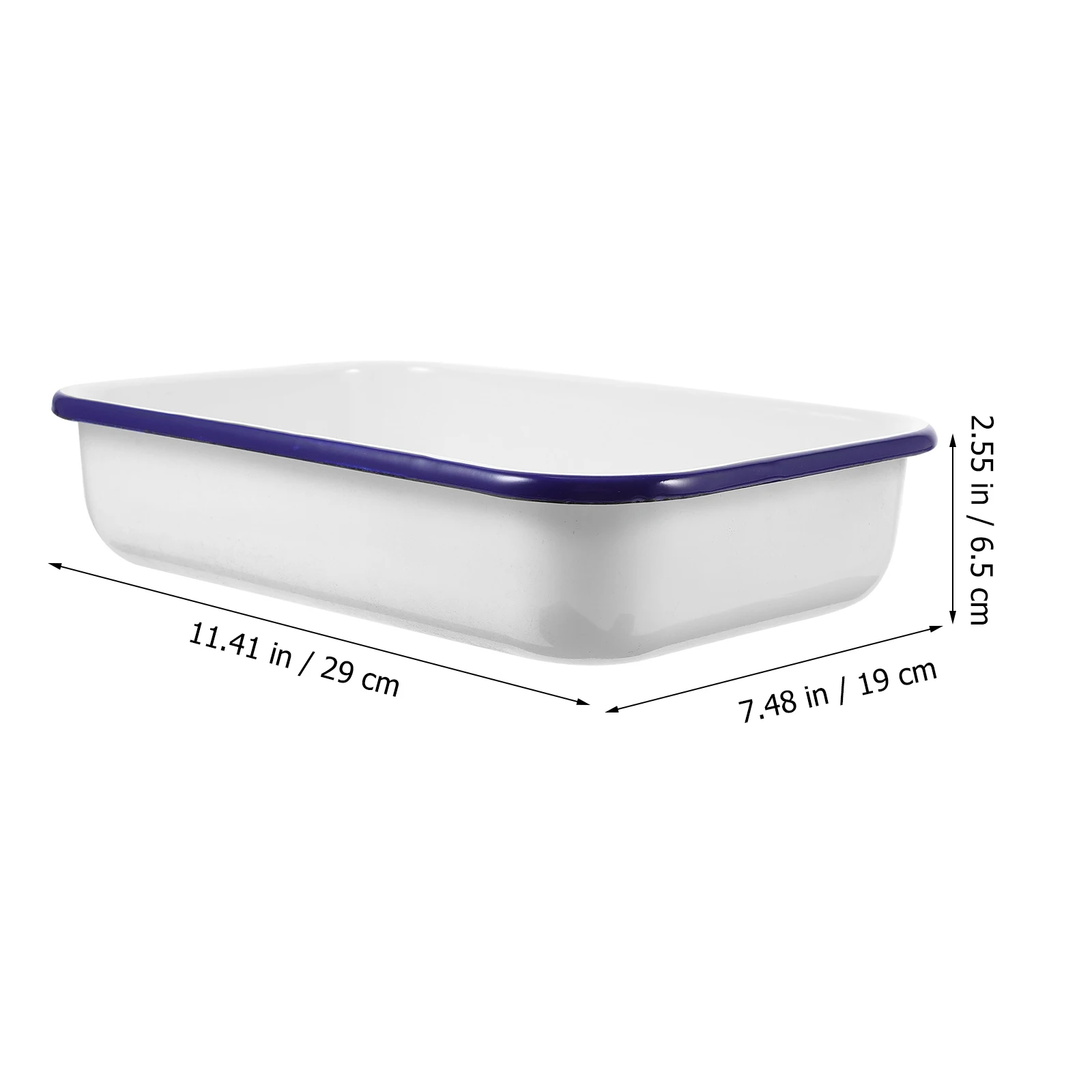 

Enamel Food Pan Multifunctional Baking Tray Heat-Resistant Non-Stick Wear-Resistant for Kitchen Storage Restaurant Coffee Shop
