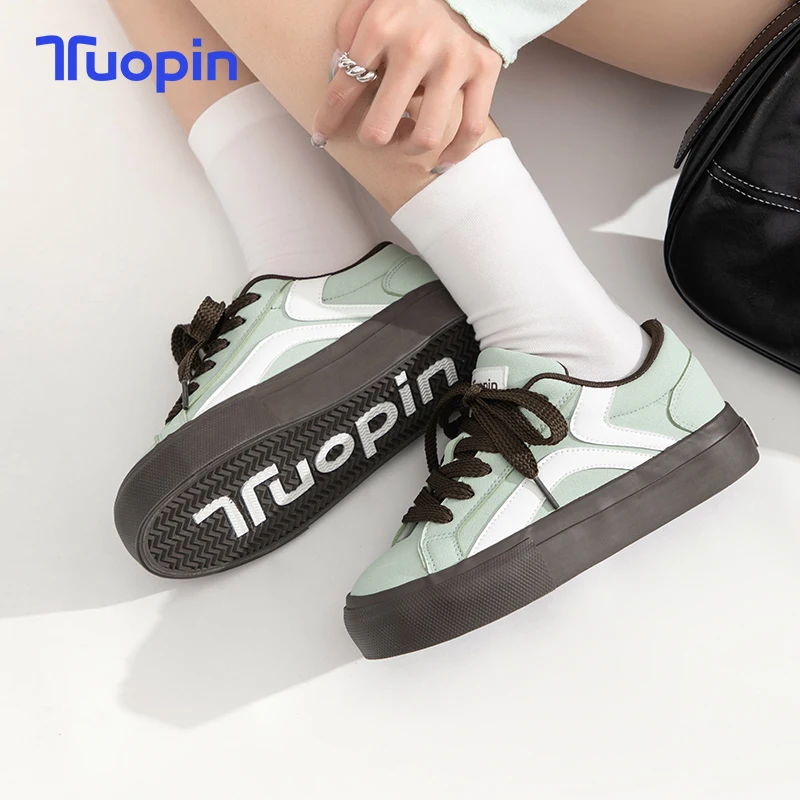 Tuopin-zapatillas de deporte informales para mujer, zapatos de entrenamiento Moral, planos, combinan con todo, estilo universitario