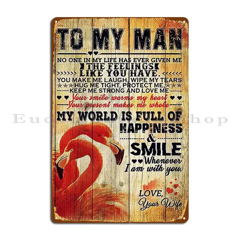 To My Husband Metal Sign Pub Garage Living Room Cinema Create Tin Sign Poster