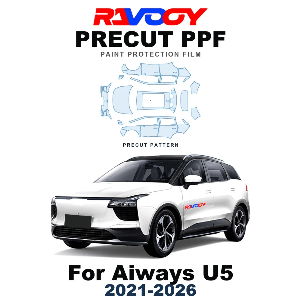 Precut PPF For Aiways U5 2021-2026 8.5mil TPU Paint Protection Film Hood Bonnet Bumper Headlight Self-Healing Clear Kit Fenders