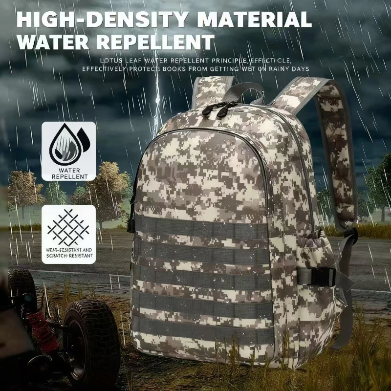 Eat Chicken Three-level Backpack 2025 New Creative Camouflage Backpack Waterproof Wear-resistant Nylon Multifunctional Schoolbag