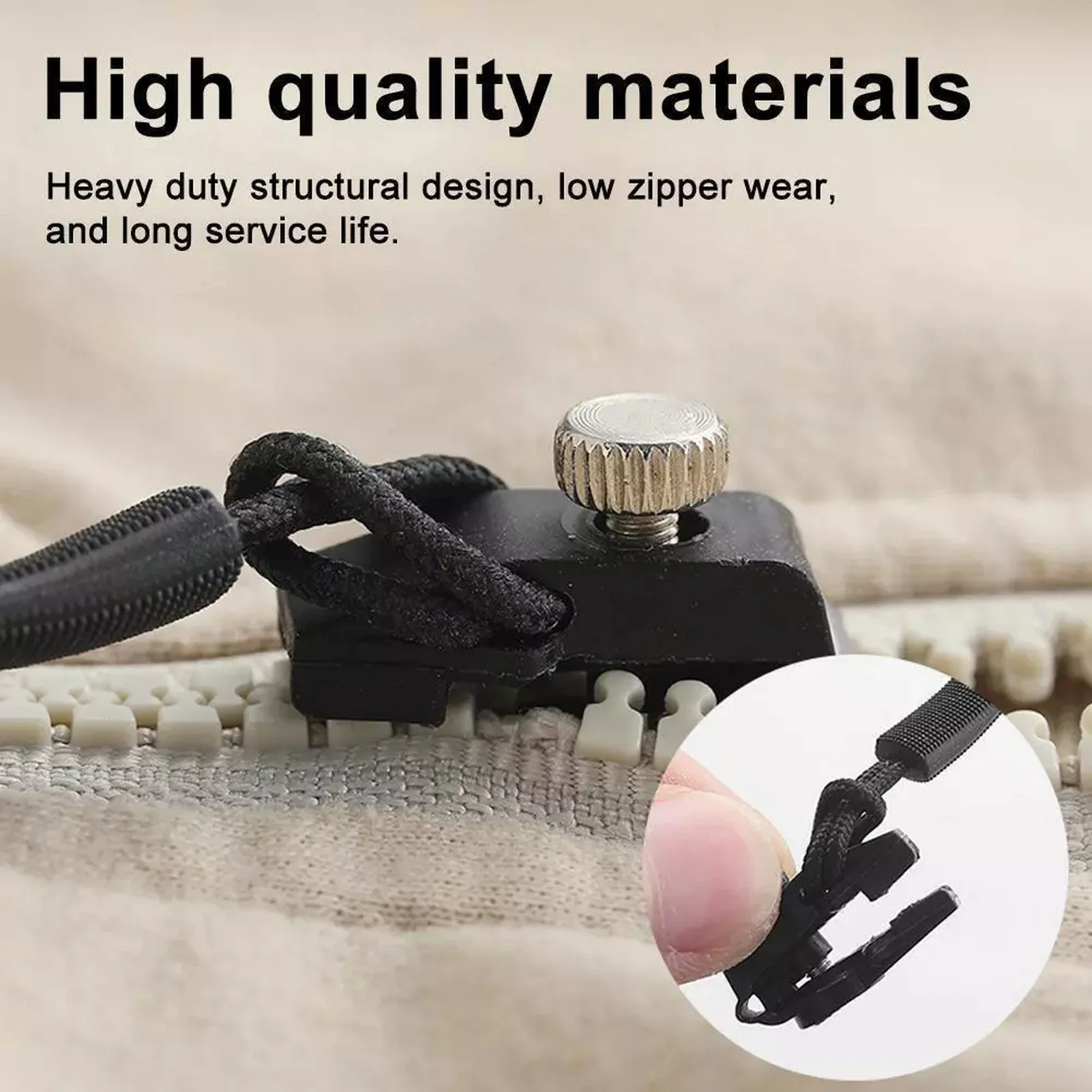 3Pcs Removable Universal Zipper Repairer Non-Slip Fix Zipper Sliding Teeth Screw Zipper Head For Jackets Tents Skirts And Jeans
