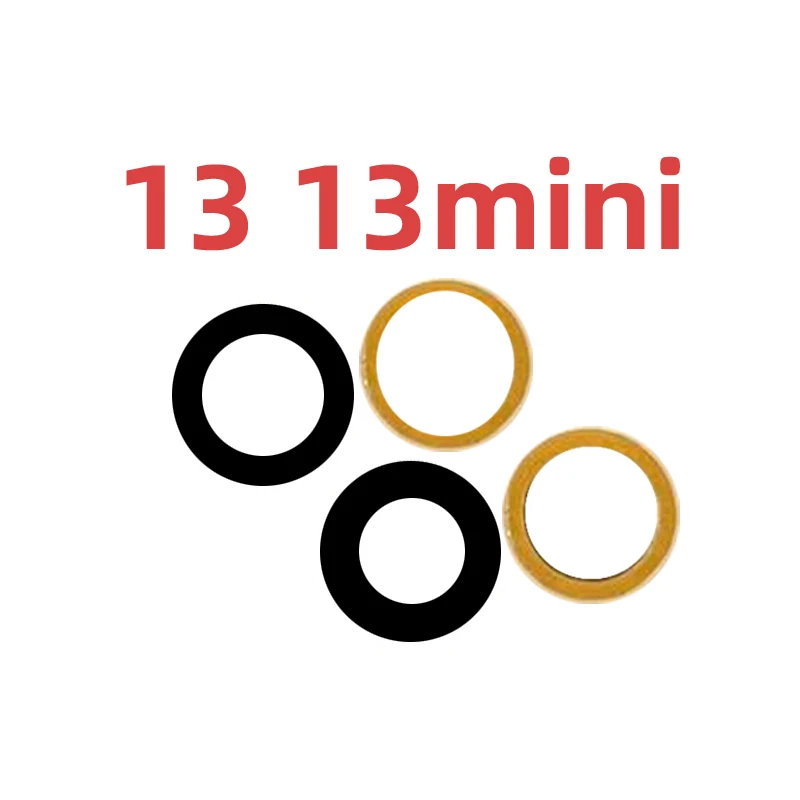 100Sets/Lot For iphone 13 13 mini Rear Back Camera Glass Lens Glass with Sticker Replacement Repair