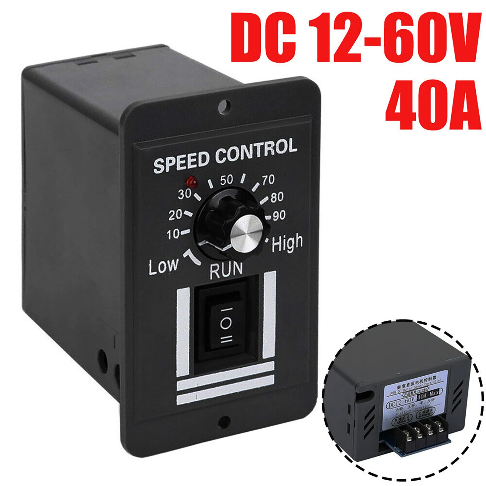 

DC 12V 24V 36V 48V 10A PWM Motor Speed Controller Reversible Switch Regulator Control Forward Rotation Stop