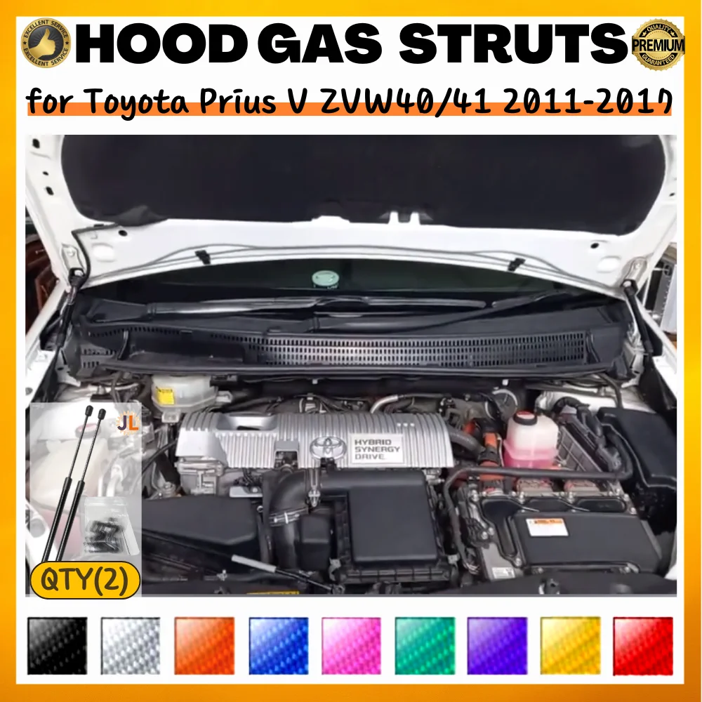 

Qty(2) Стойки капота для Toyota Prius V ZVW40 ZVW41 2011-2017, модифицированные газовые пружины переднего капота, амортизаторы, подъемные опоры, демпферы