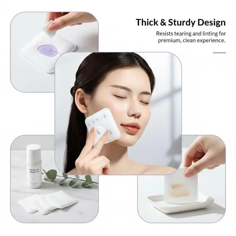 Facial Cotton Pads Soft Interlayer High Absorbent Disposable Makeup Remover 30-150Pcs Perfect for Travel Camping Outdoor Use