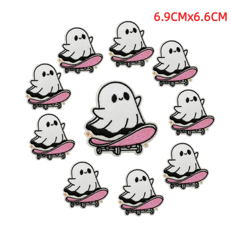

10PCS Wholesale Patch Bicycle Cute Flower Lots/set of Stickers Halloween Ghost Horror Witch Pumpkin Embroidery Ironing Clothing