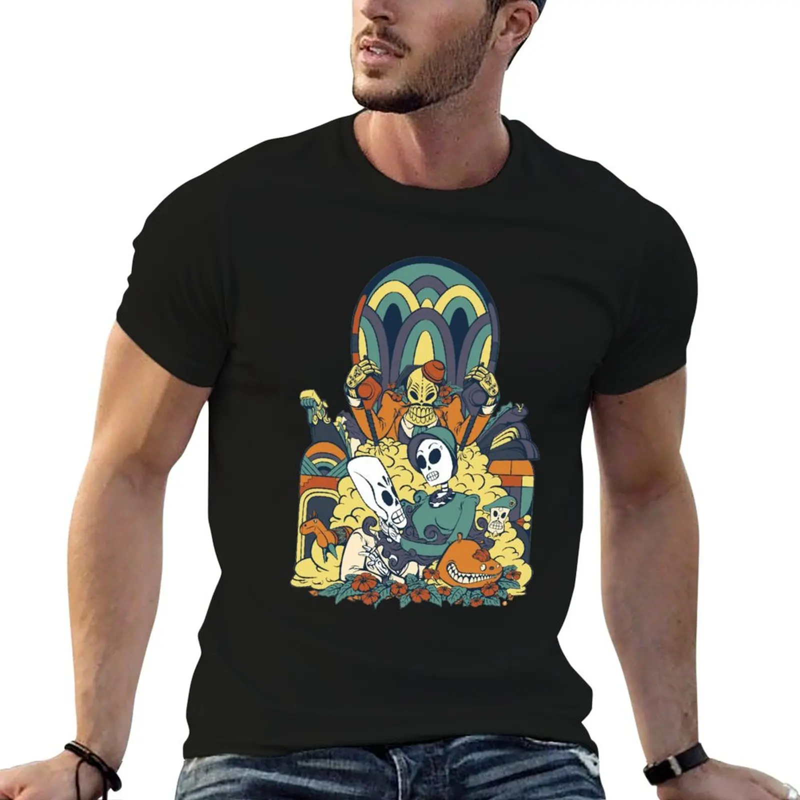 

Grim Fandango Vintage Videogame Artwork T-Shirt mens graphic t shirts t shirt man luxury T-Shirt