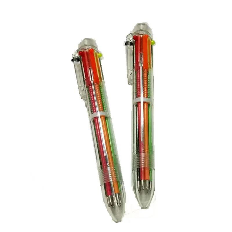 1 Pcs New Arrival Novelty Multicolor Ballpoint Pen Multifunction 6 In1 Colorful Stationery Creative School Supplies