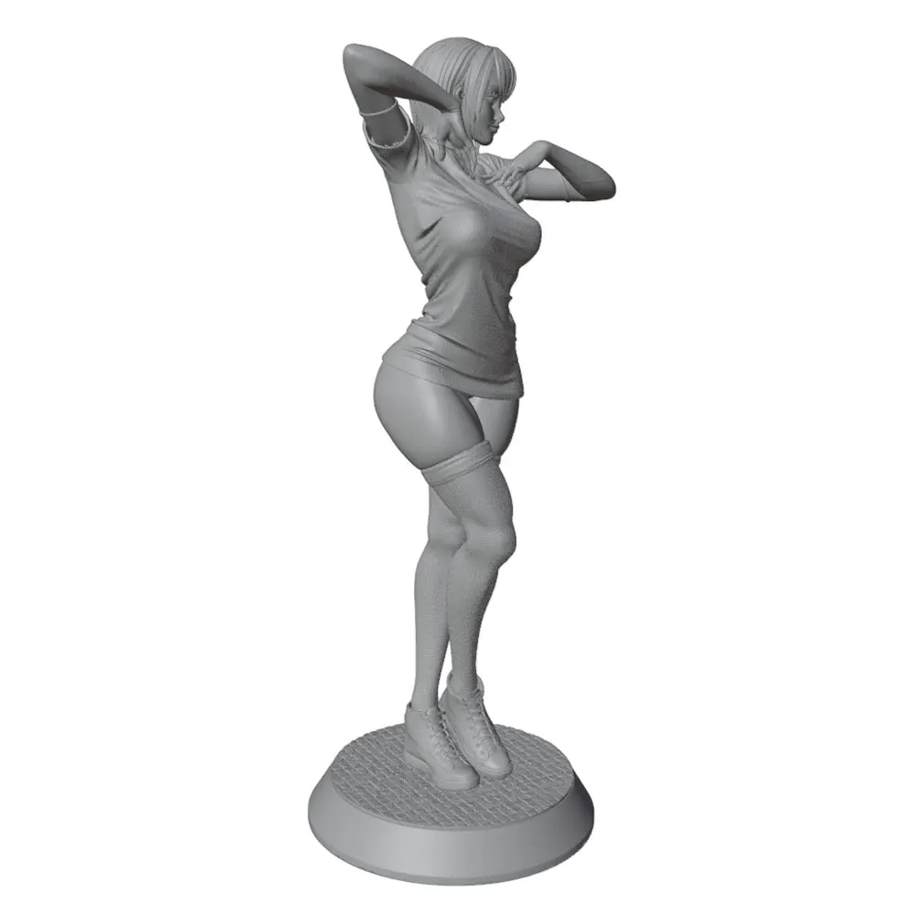 1/24 Sexy Girl Resin Model Kits GK Miniature 3D Printed Gray Model Figurine DIY Doll Collection Unassembled And Unpainted