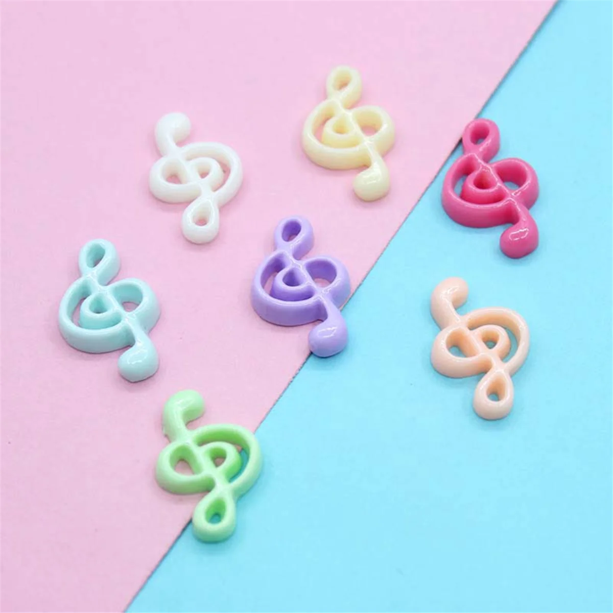 Resin Kawaii Musical Note Flatback Embellishments Scrapbooking Material Mini Figurine Accessories Phone Case DIY