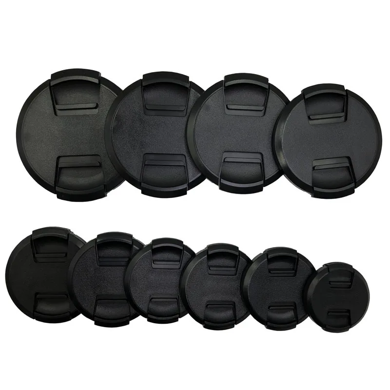 1PCS High-quality 40.5 49 52 55 58 62 67 72 77 82mm center pinch Snap-on cap cover for all camera Lens