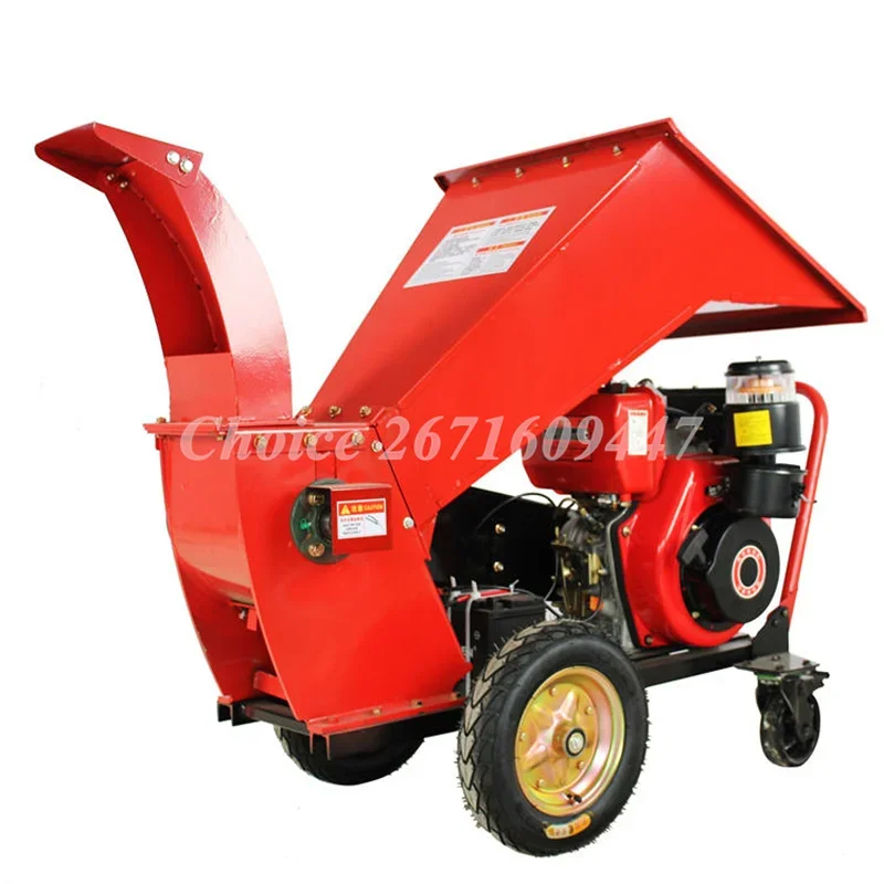 Portable Hydraulic Water Cooled Electric Start Diesel Oil Machine Automatic Wood Crusher Machine Wood Chipper Shredder