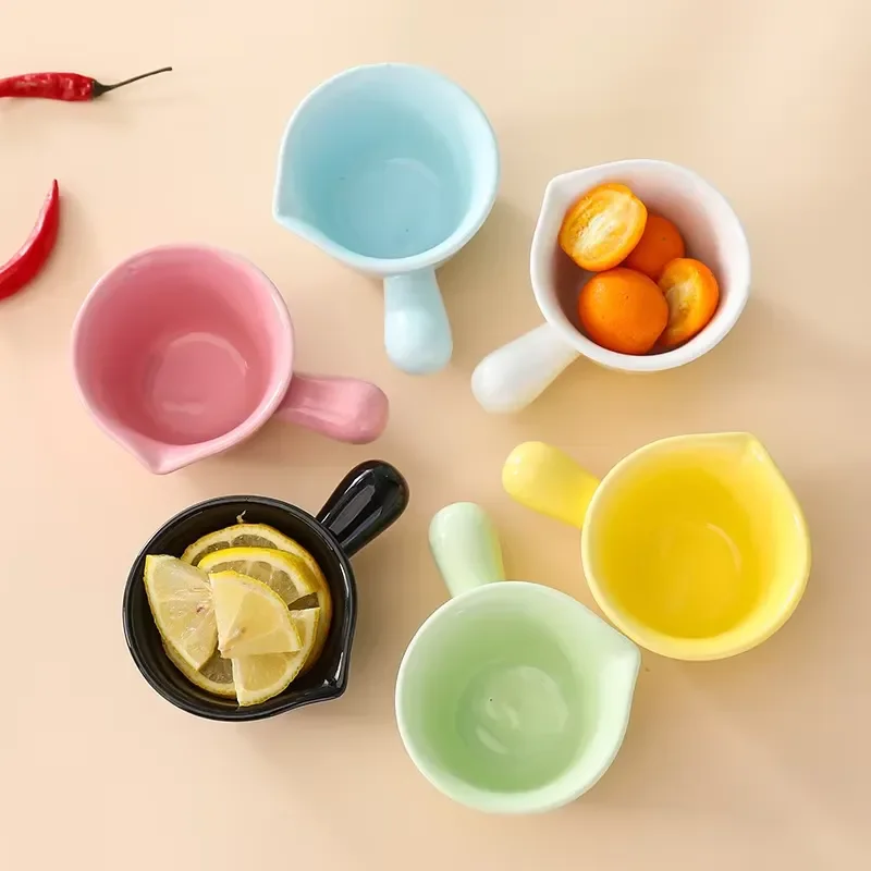 for Restaurant Tableware Seasoning Plate Small Bowl Vinegar Fruit Milk Pot with Handle Kitchen Dining Ware Hot Selling