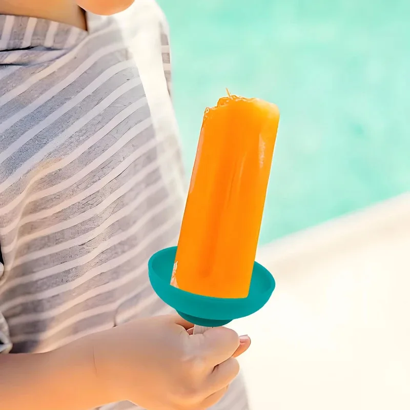 Reusable Silicone Drip-Proof Popsicle Rack (1-4PCS) - Portable Anti-Drip Ice Cream Bracket for Summer