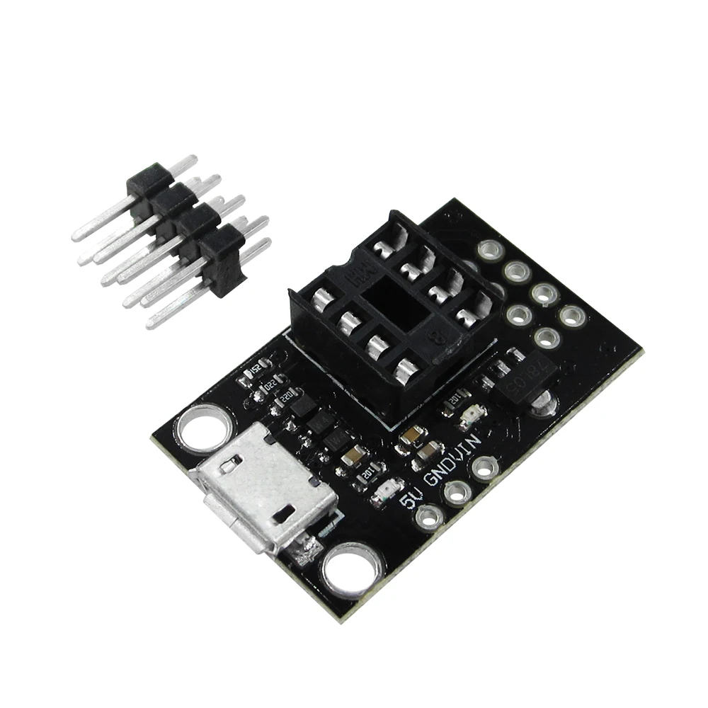 Pluggable Development Board For ATtiny13A/ATtiny25/ATtiny45/ATtiny85 Programming Editor Micro Usb Power Connector