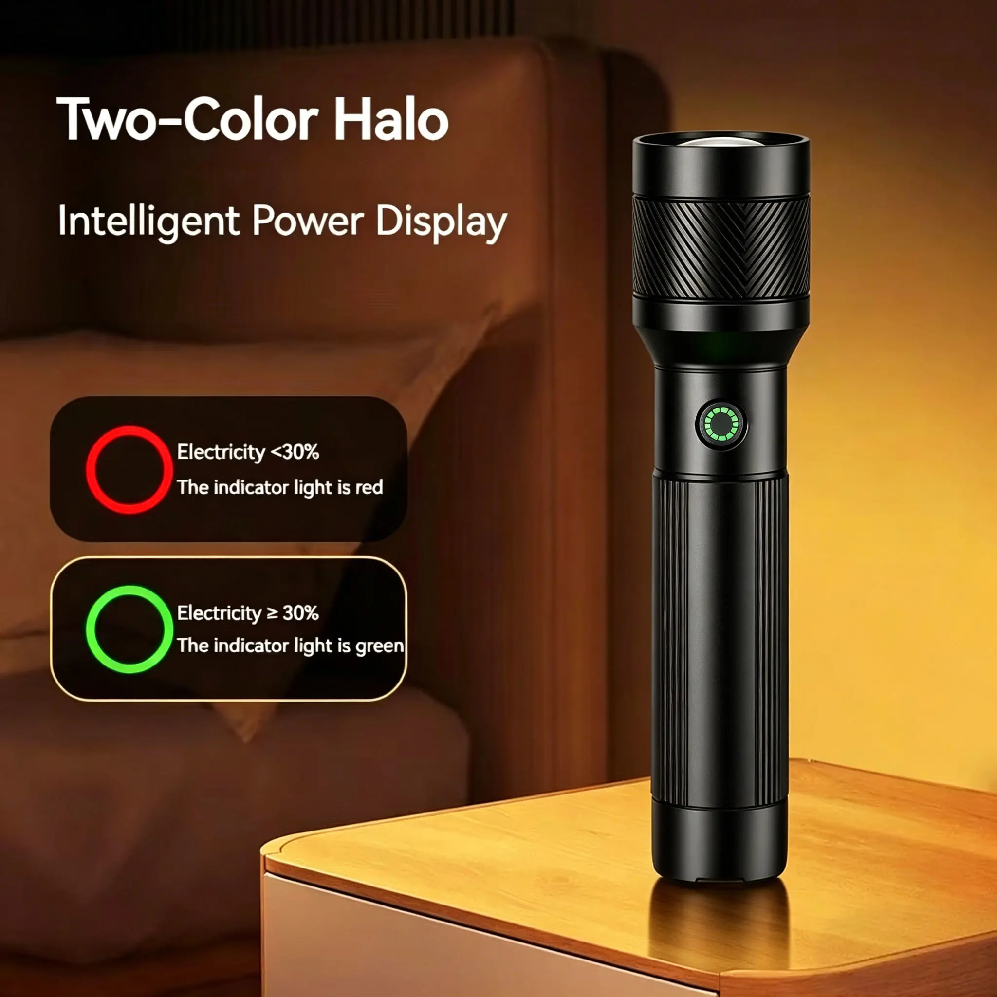 Tragbare Zoombare LED-Taschenlampen 1200LM Leuchtmittel IPX6 Wasserdicht für Outdoor Camping Notfälle Zuhause Handgehaltene Beleuchtungslampe