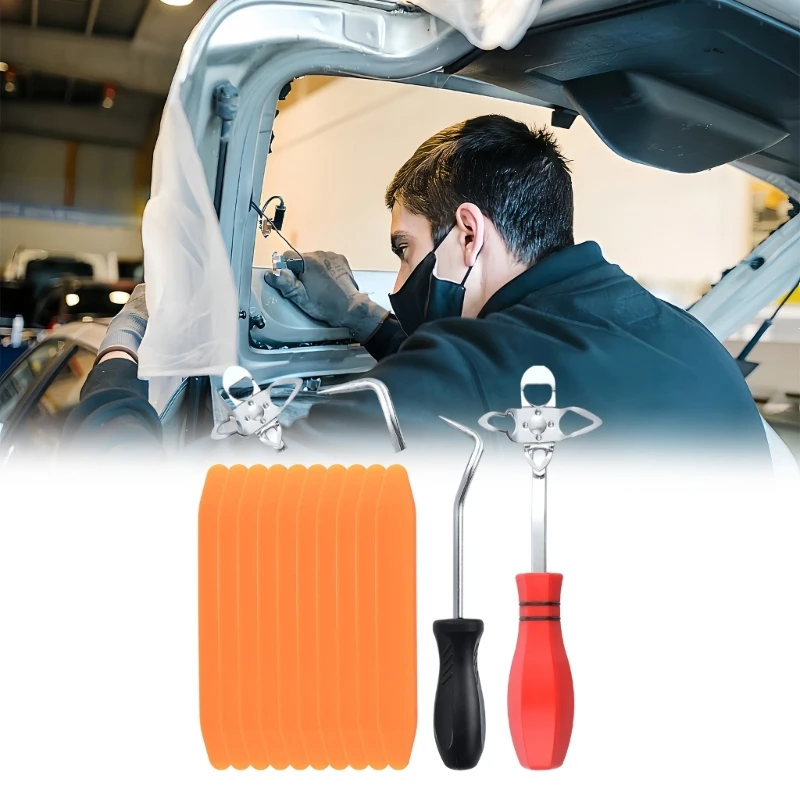 Windshield Installation Tool Set 12 Piece Auto Glass Trim Pry Lever and Pull Pick Assortment for Corner Alignment Access 87HA