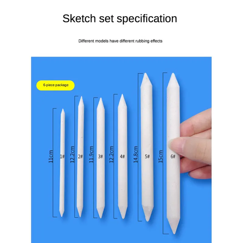 3/6PCS Sets Profession Sketch Paper Eraser Pens Blending Stump Art Sketches with Eraser Pens for Painting and Smearing Pen