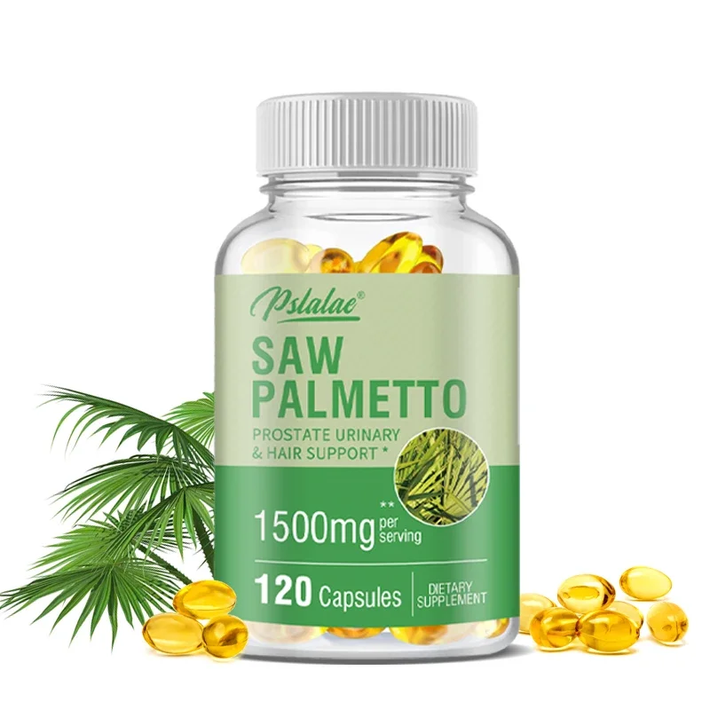 Saw Palmetto Suplemento Suporta Saúde da Próstata, Blocos DHT, Luta a Perda de Cabelo, Promove a Saúde do Trato Urinario Sem Glúten