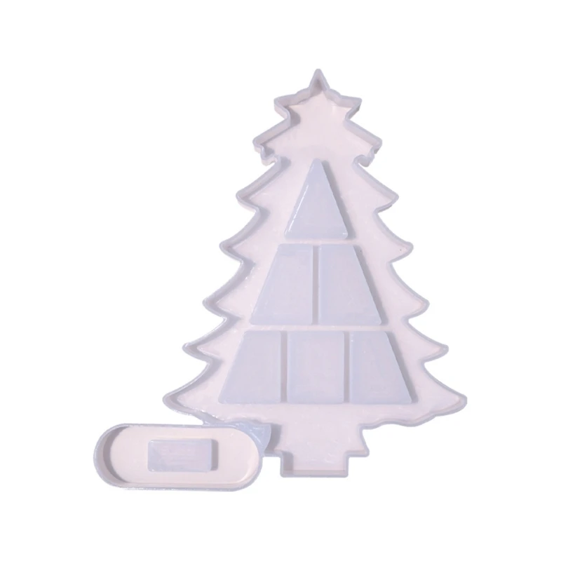 Christmas Tree Shaped Silicone Jewelry Box Molds Epoxy Resin Moulds DIY Storage Container Molds Suitable for DIY Crafts