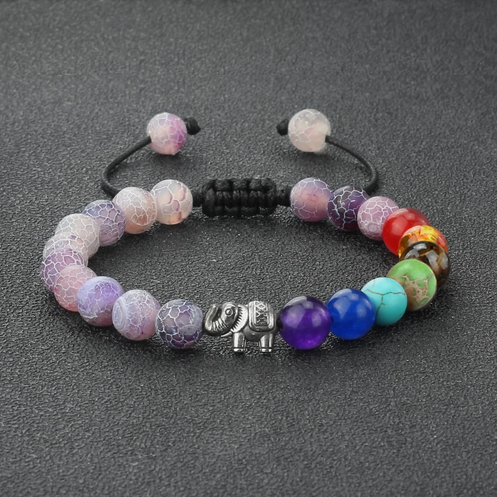 Natural Stone 7 Chakra Beaded Bracelets Handmade Braided Rope Bangles For Women Men Jewelrys Yoga Gifts Trendy Friendship Prayer