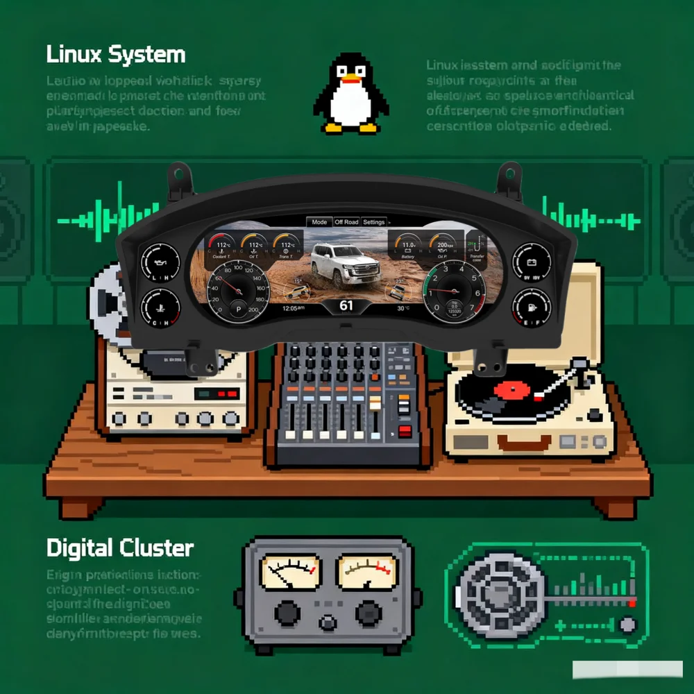 

12,3-дюймовый ЖК-дисплей для Toyota Land Cruiser LC200 2008-2020, приборная панель, цифровой кластер, умный измеритель скорости, кабина Virt