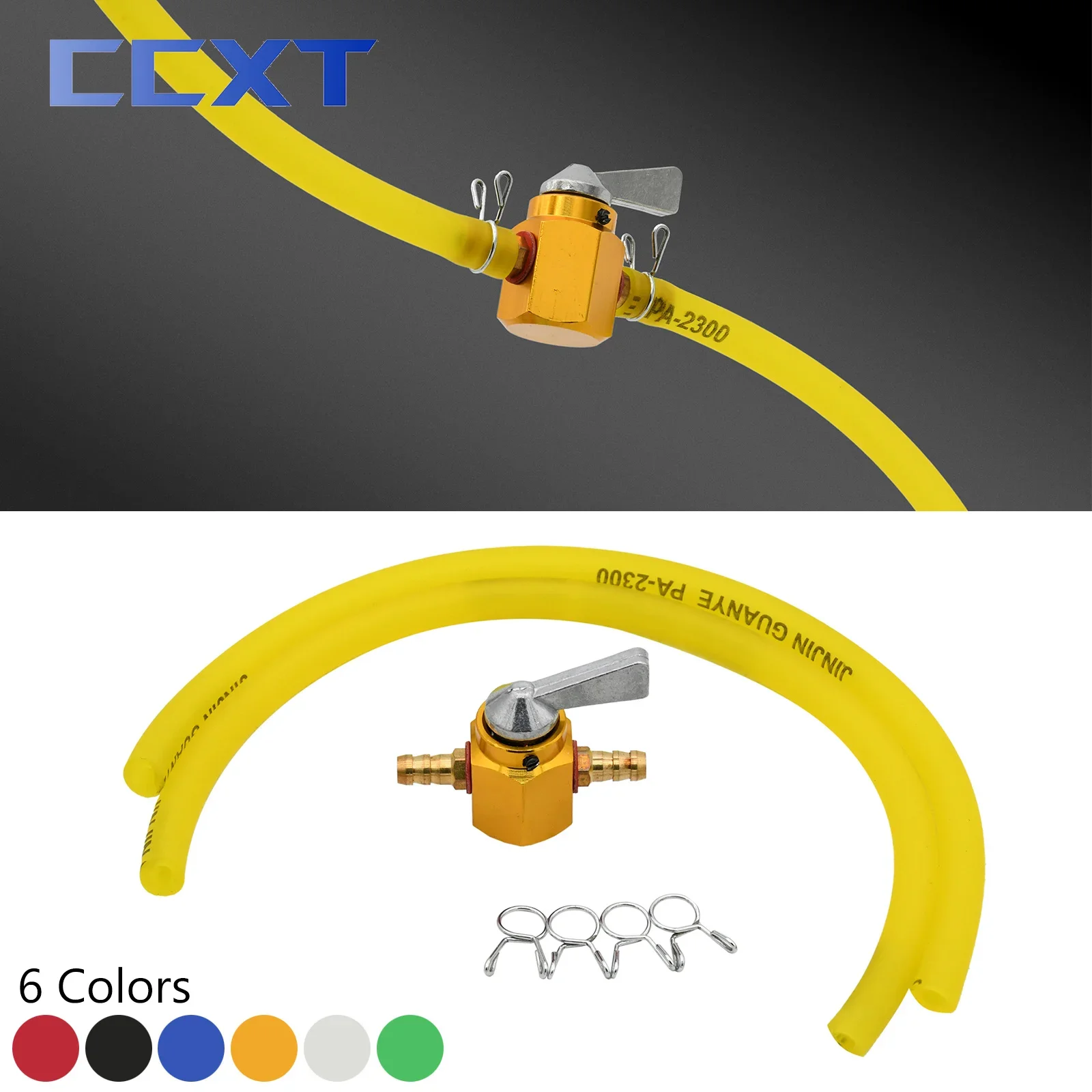 Universal 6mm CNC Inline Fuel Tank Switch Balve ON OFF Petrol Fuel Tap Fuel Hose For ATV KTM Honda Yamaha Kawasaki Suzuki Parts