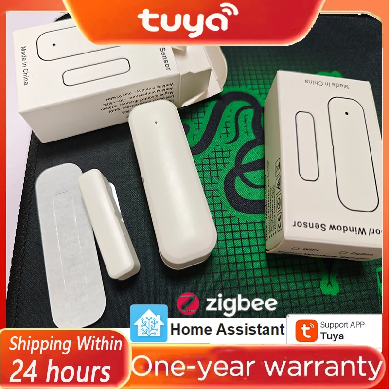 

Датчик двери Tuya Zigbee, датчик окна, беспроводная умная система сигнализации, оповещение о безопасности и обнаружение вторжений