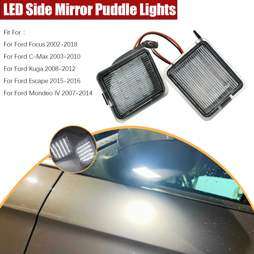 2x For Ford C-Max 2003-2010 Car Courtesy Lamp  Led Side Downlight In Mirror Peripheral