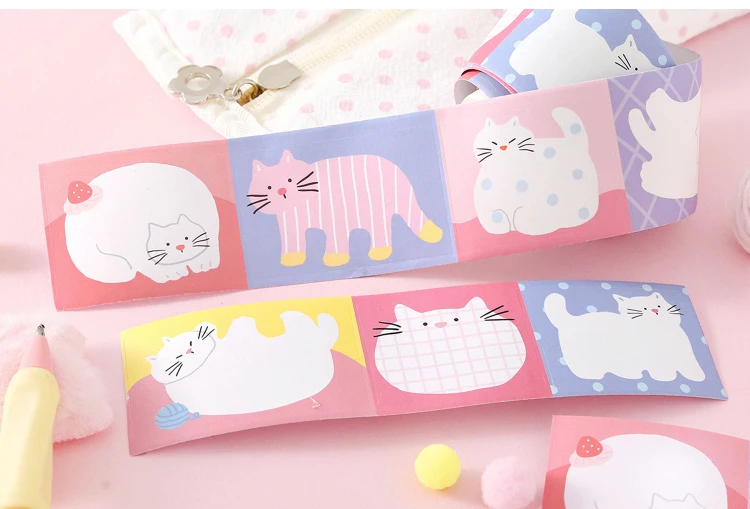 Niedliches Cartoon-Katzen-Washi-Tape im koreanischen Design, Matsugoda-Papierband für Schreibwaren, Büro, DIY-Bastelarbeiten und Dekoration – Detail 23