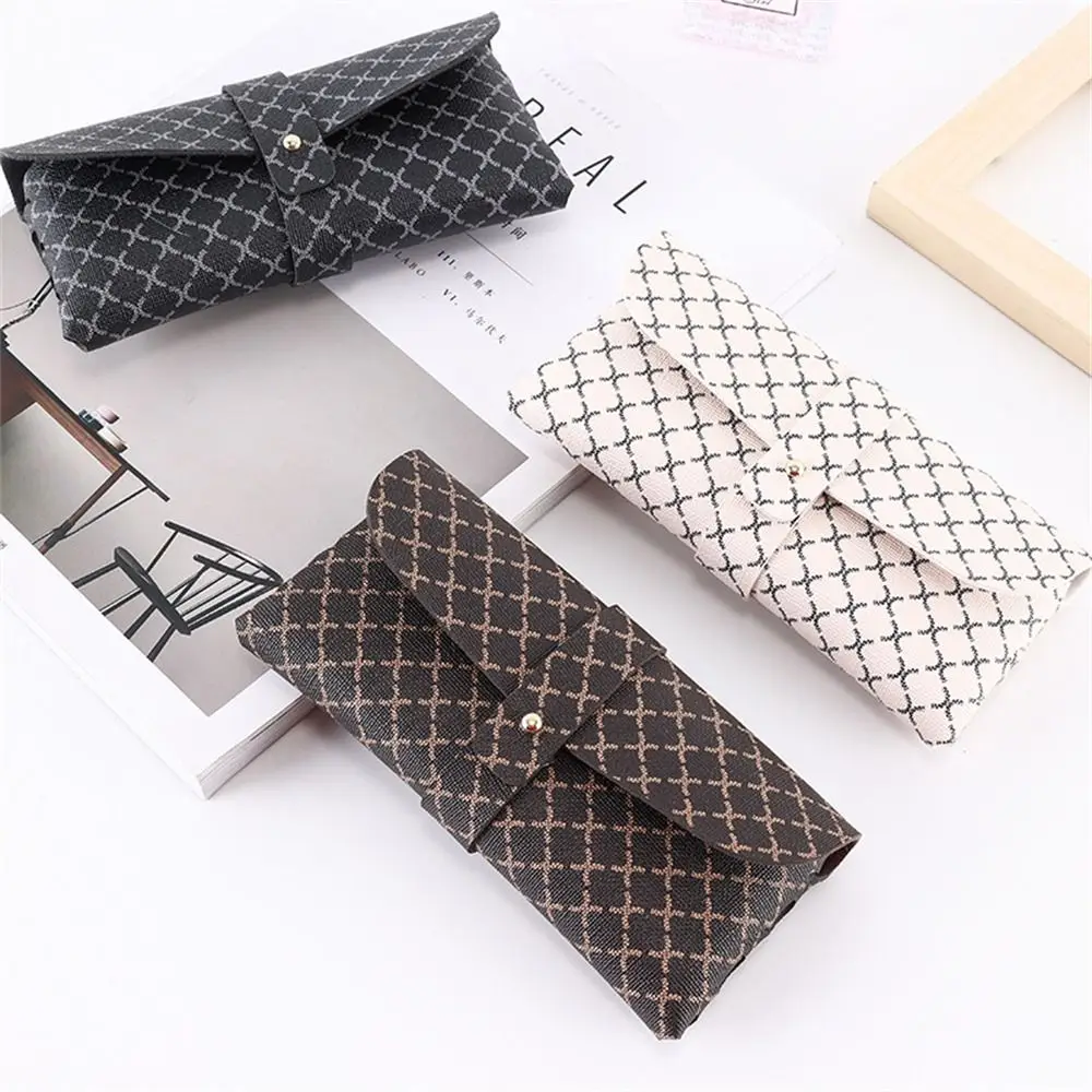 Fold-able Glasses Bag Portable Soft Leather Pressure Resistant Eyeglass Cases Protective Case Cover Unisex