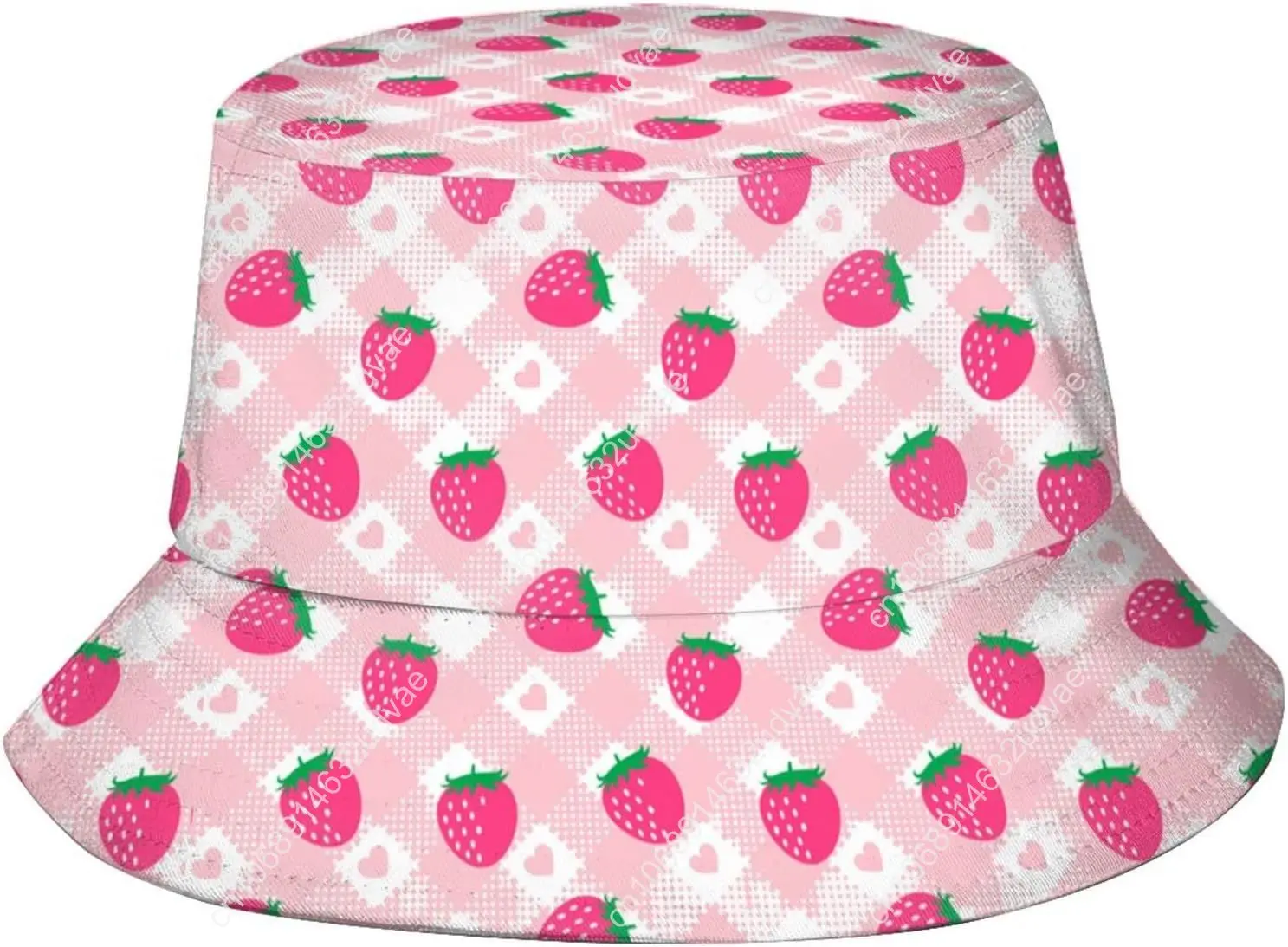 Strawberry Bucket Hat Brim Cap Sun Hat Cute Fisherman Hats Packable Cap Girls Hat for Adults
