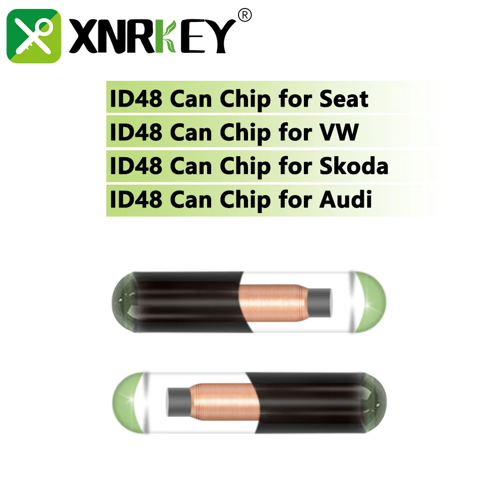 XNRKEY ID48 Can Glass Chip TP22 for Seat TP23 for VW TP24 for Skoda TP25 for Audi Car Key Chip