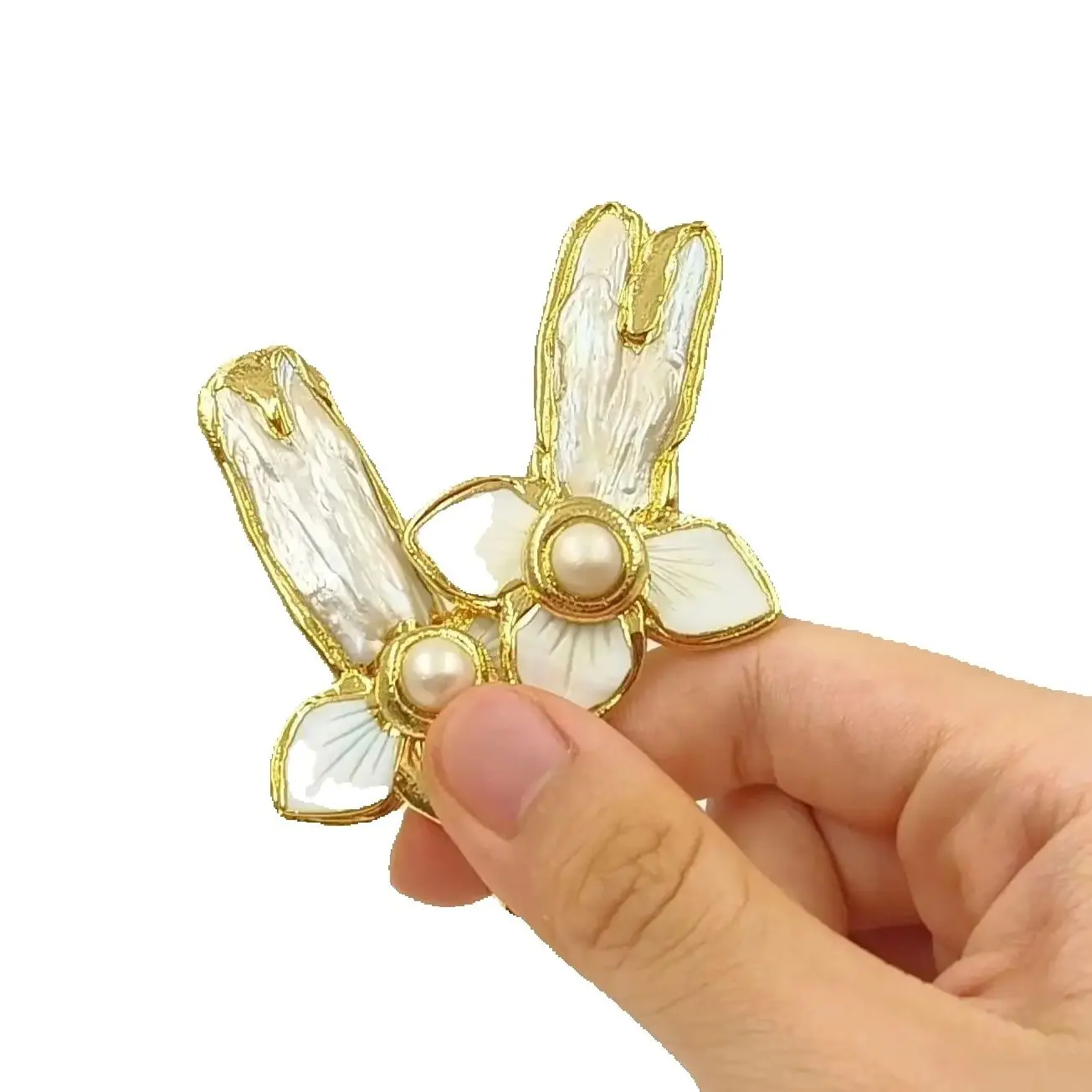 

WT-JP416 Изящный уникальный натуральный пресноводный жемчуг и цветок в форме ракушки с подвеской из 18-каратного золота