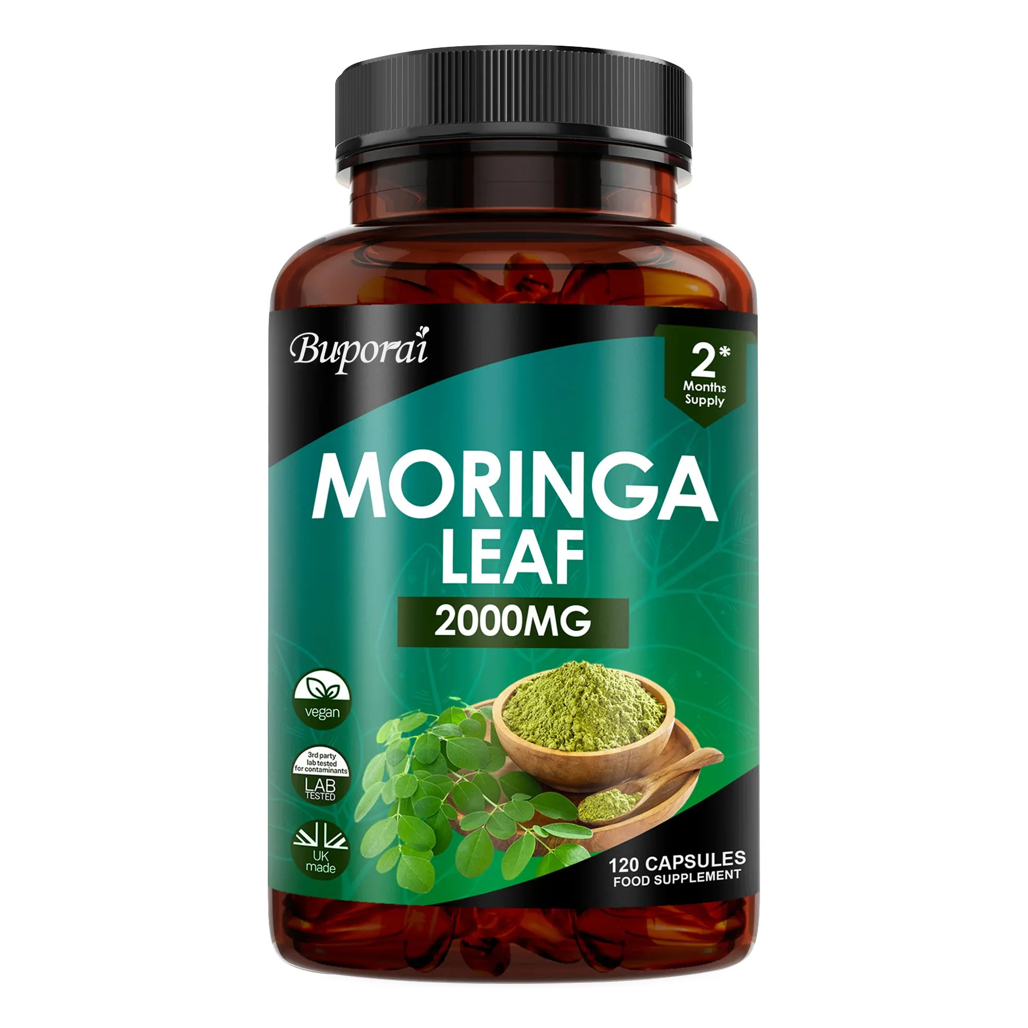 

Moringa Leaf Capsules - Improves Sleep, Provides Antioxidants, Supports Brain Health, and Relieves Stress