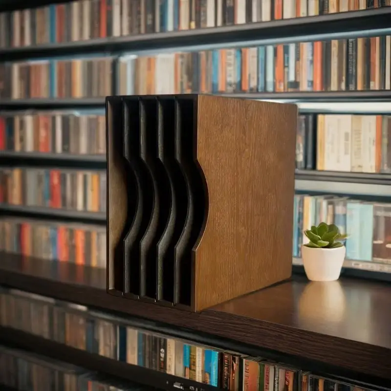 Records Shelves CD Racks Wooden Range Booklets Holder Home CD Organizer Column Shelf Record Houder Livingroom Furniture