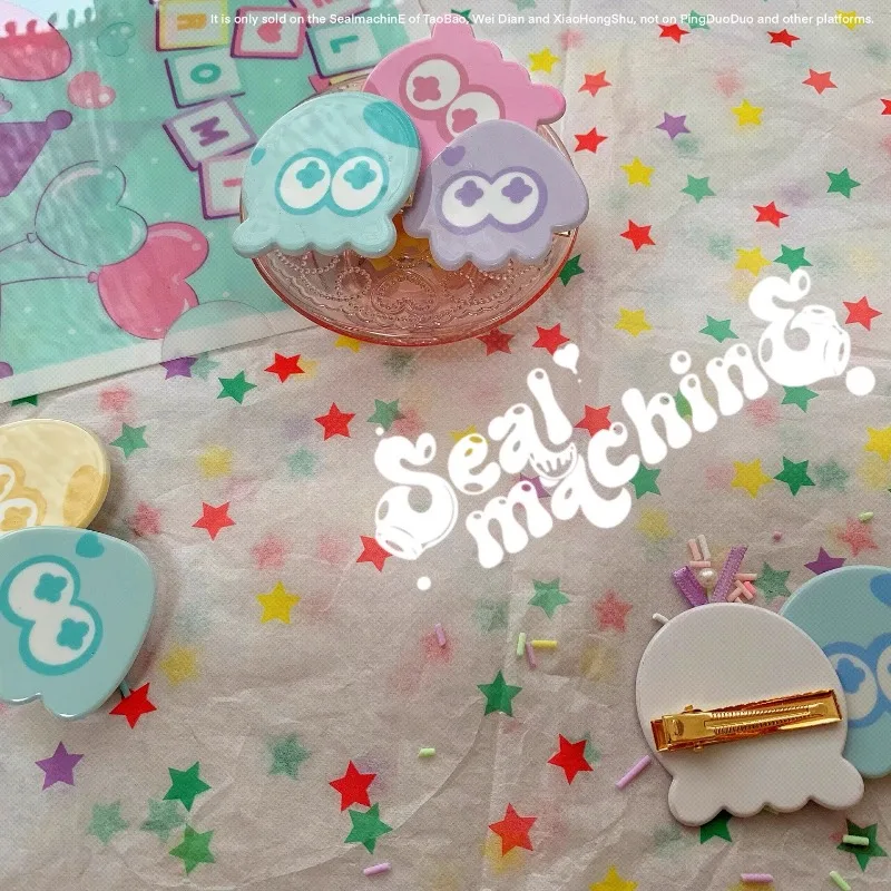 Splatoon Jet Fighter Spray Spray Macaroon Series Duckbill Clip Hairpin Hair Rope Small Grab Clip Homo Peripheral Girl Gift