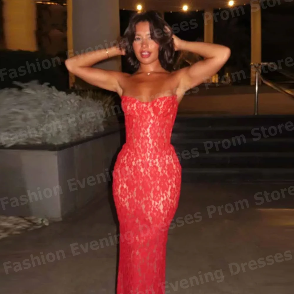 Exquisite Frauen Meerjungfrau Abendkleider Spitze Formale Party Prom Kleider Angepasst Ärmellose Backless Vestido De Gala Noche Mujer