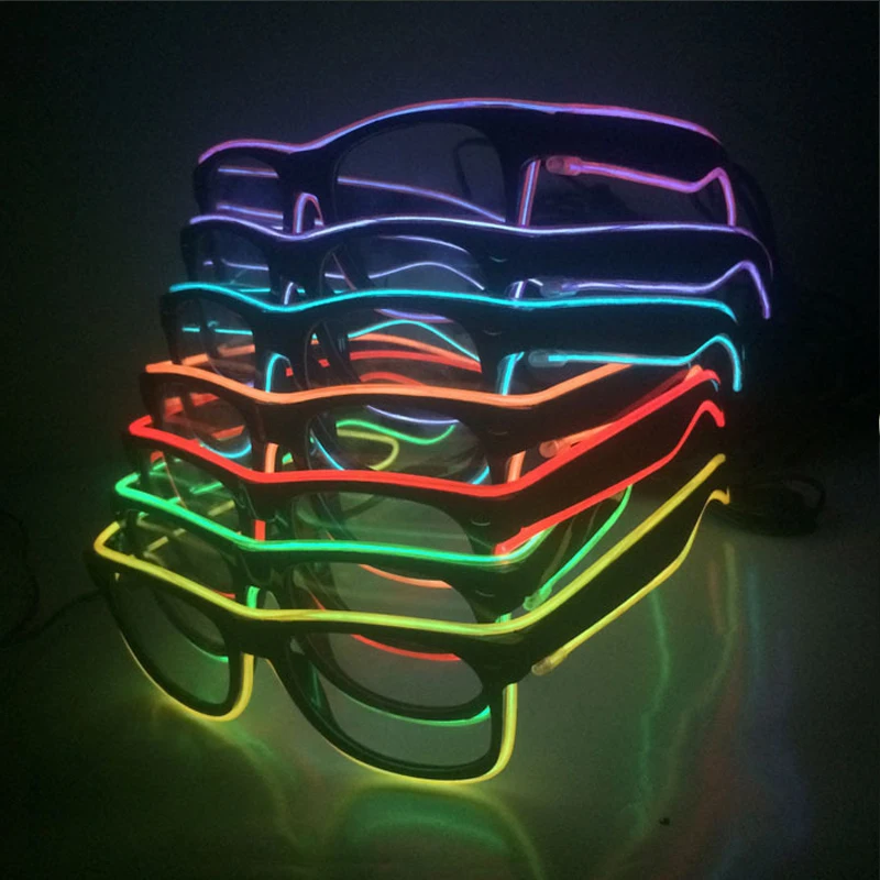 Flashing Glasses EL Wire LED Glasses Glowing Party Supplies Lighting Novelty Gift Bright Light Festival Party Glow Sunglasses